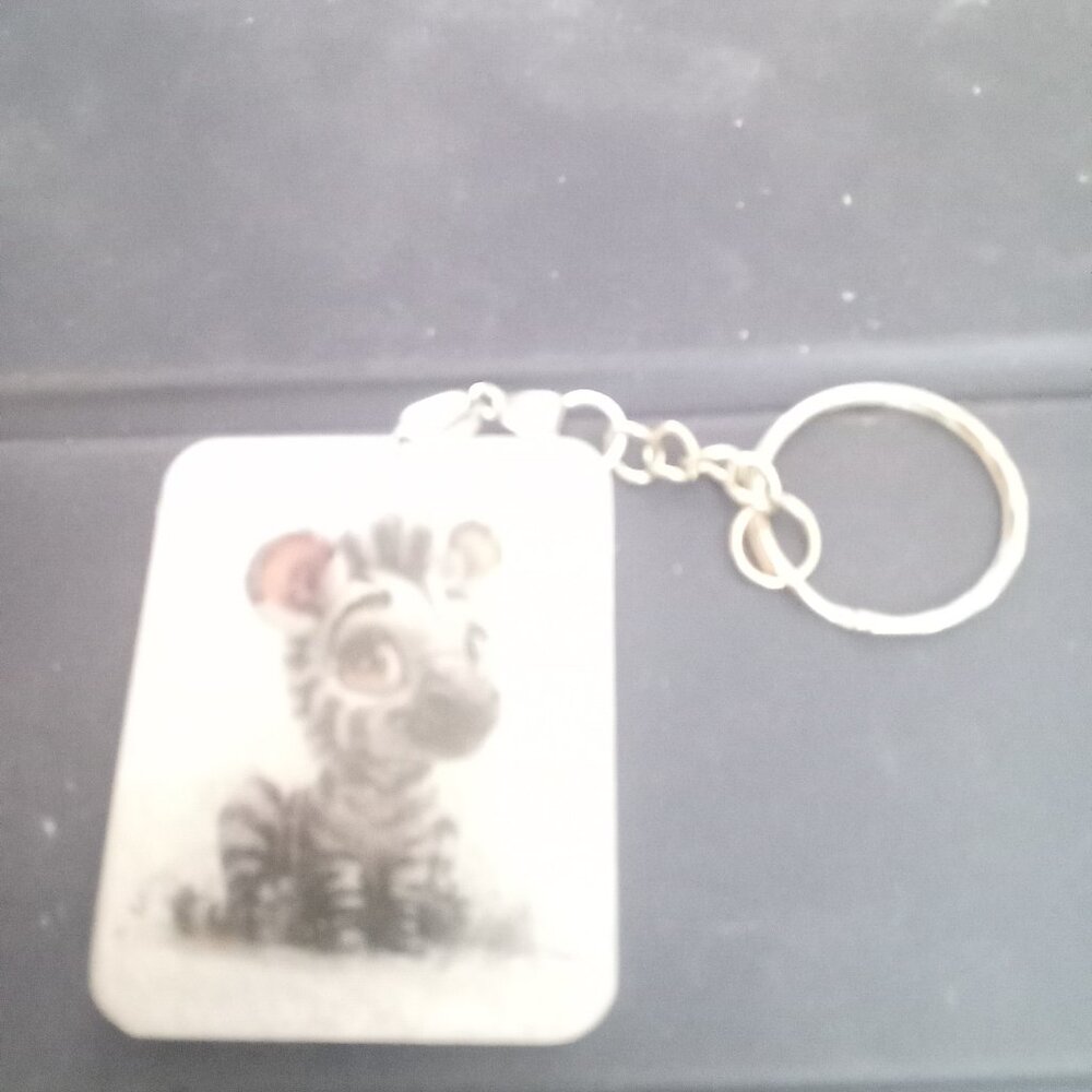 Handmade Baby Zebra keychain